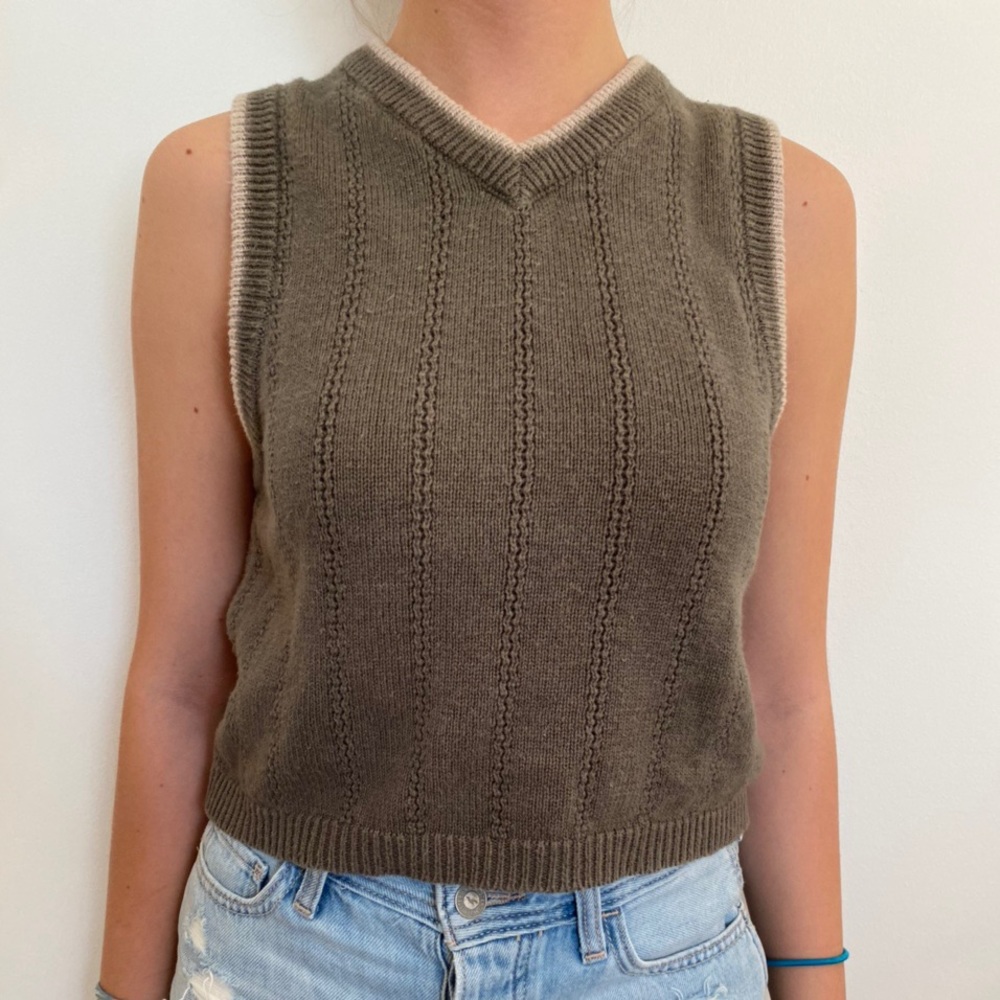 Green and tan vest